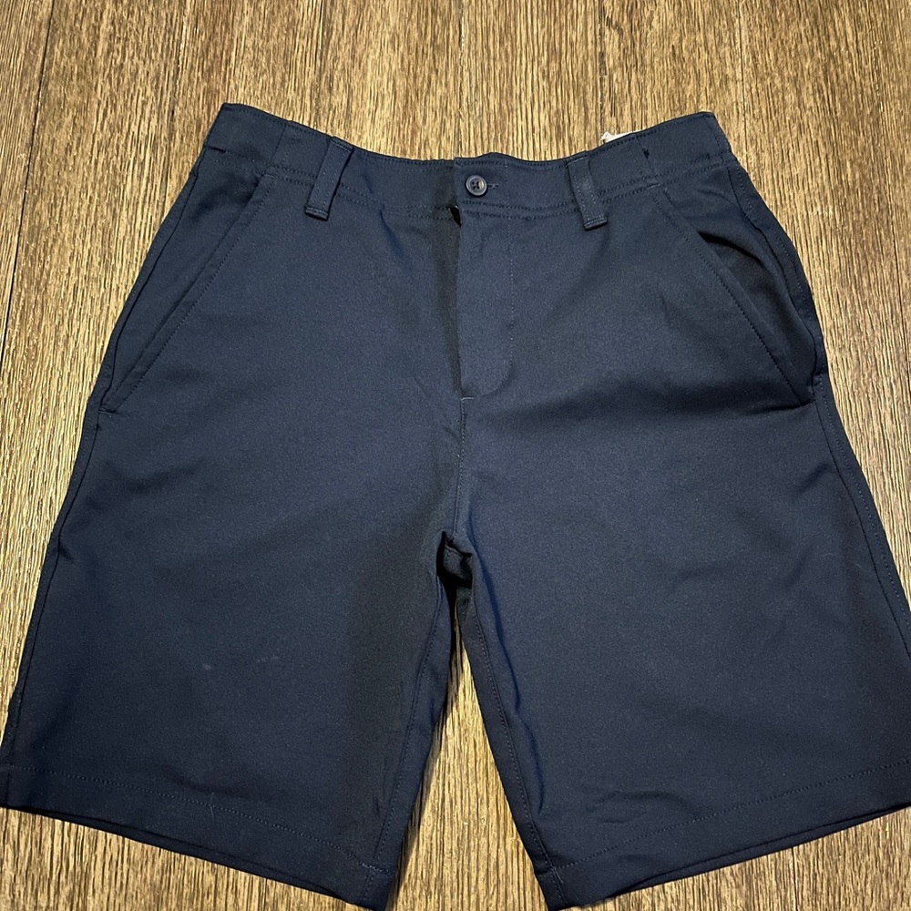 Under Armour Boys Navy Flat-Front Performance Shorts